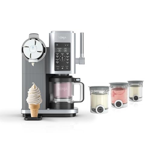Ninja CREAMi Scoop & Swirl Ice Cream and Soft Serve Maker, Oprah's Favorite Things 2025, 13 Programs, Soft Serve Handle & (4) CREAMi 2-in-1 16oz Pints, Gift for Kids & ALL ages, NC701 | Amazon (US)