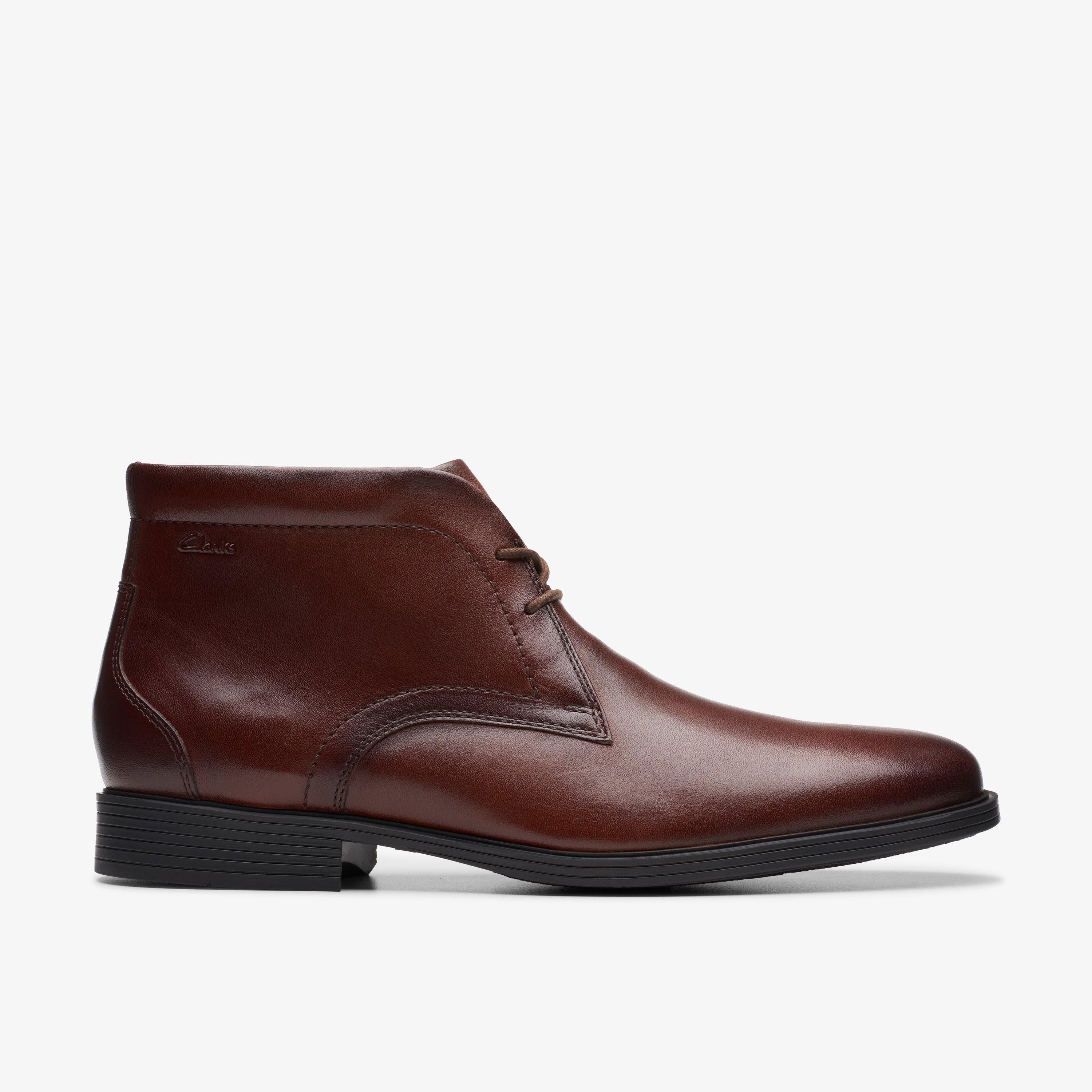 Men Whiddon Mid Mahogany Leather Boots | Clarks US | Clarks (US)
