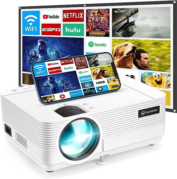 VANKYO Leisure 470 Mini WiFi Projector w/ 100 Inch Projection Screen, Full HD 1080P & 250" Displa... | Amazon (US)