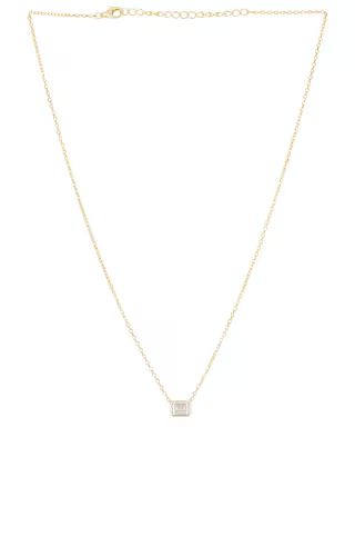 By Adina Eden Emerald Bezel Solitaire Necklace in Gold from Revolve.com | Revolve Clothing (Global)