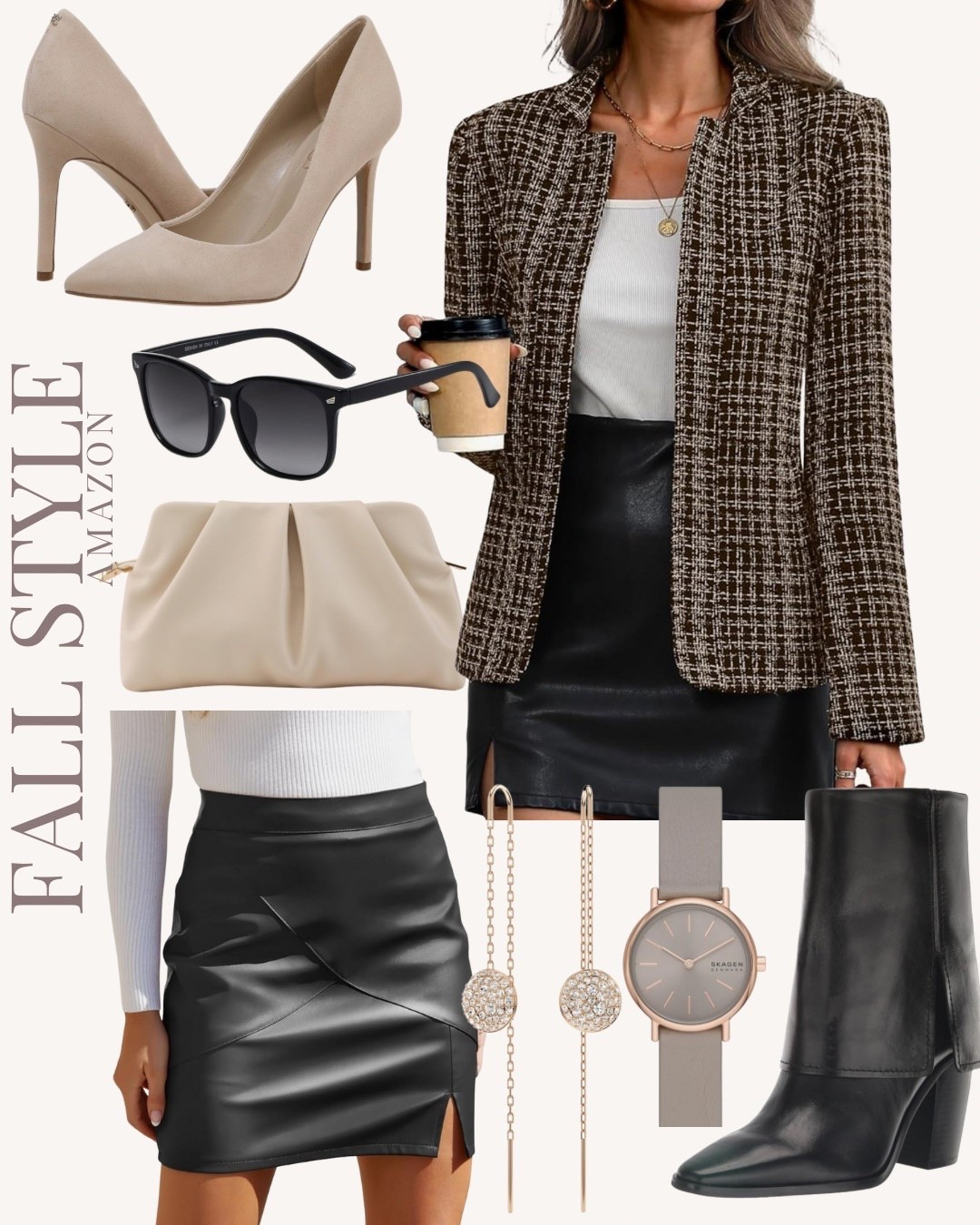 Fall outfit inspo🖤

Black mini skirt, faux leather skirt, womens leather boots, suede pumps, womens blazer, tweed blazer, womens clutch, sunglasses, womens watch, work outfit, earrings

#LTKWorkwear #LTKBeauty #LTKOver40