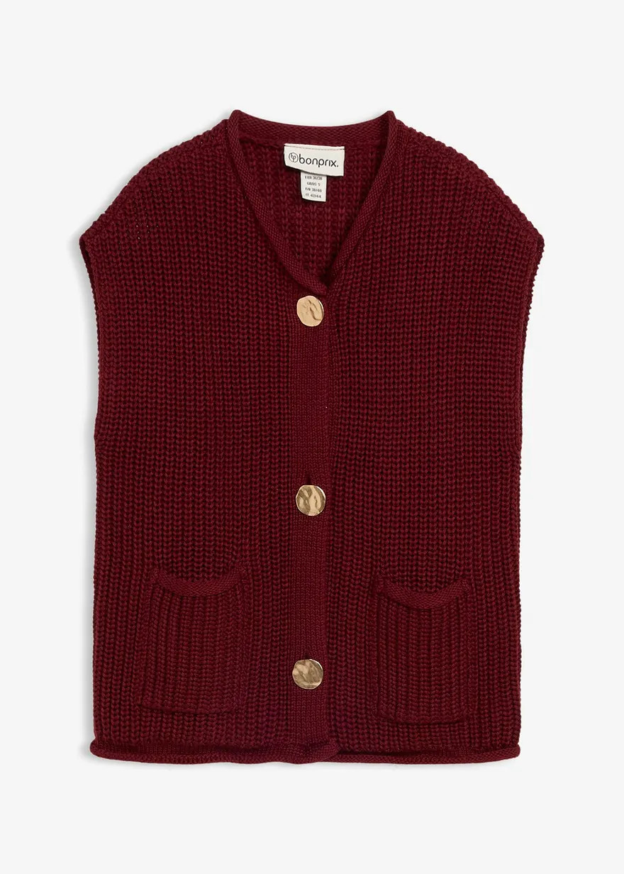 L\u00e4ssige Weste aus Strick - rot - Damen | bonprix | Bonprix DE