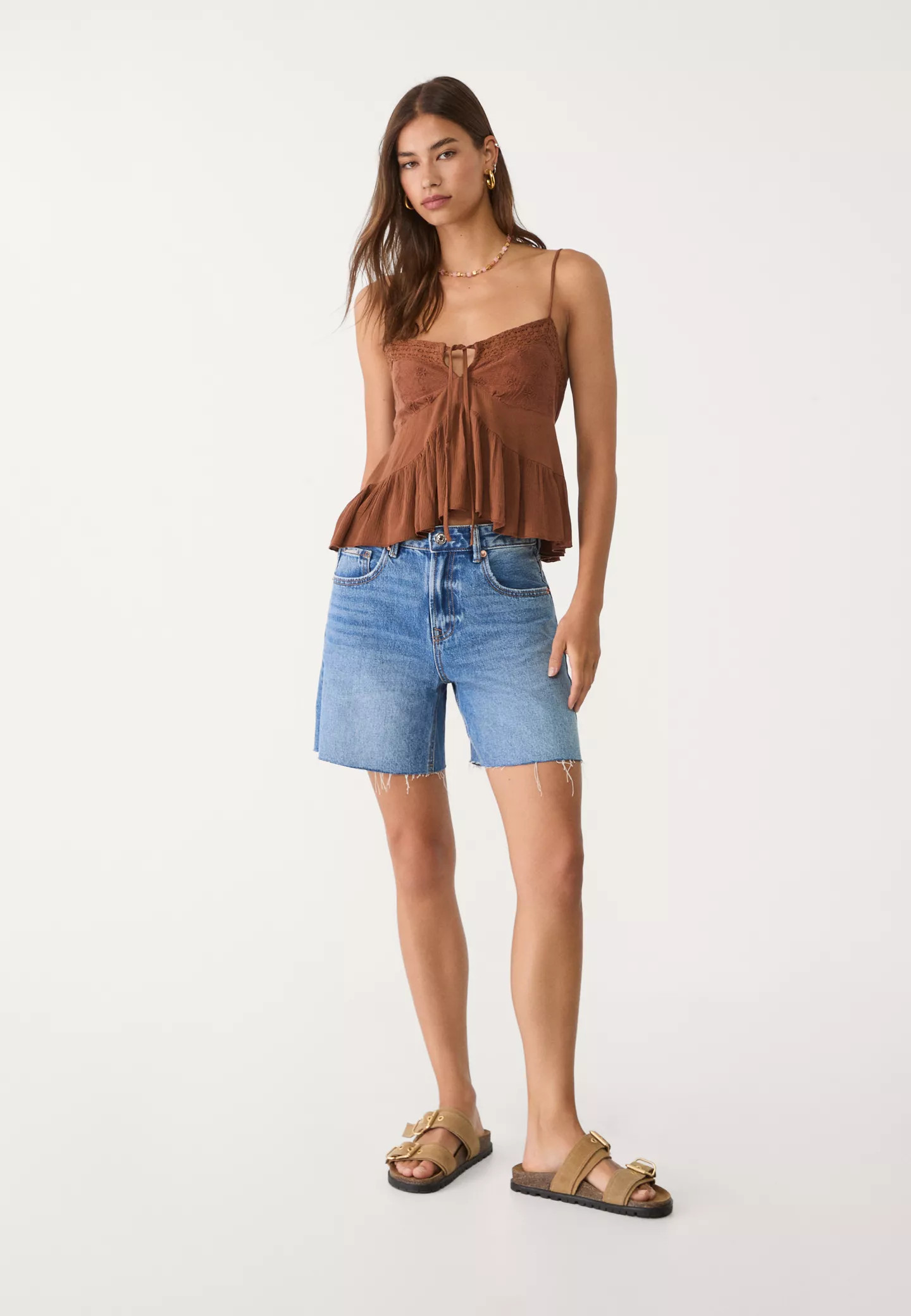 D93 Longline-Denimshorts | Stradivarius DE