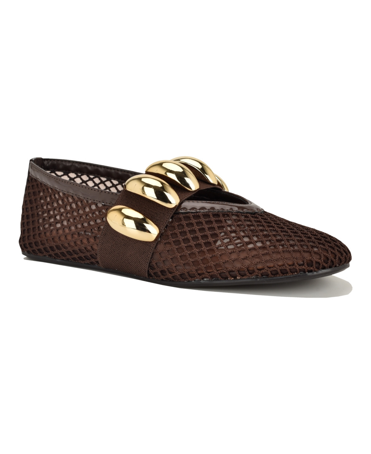 Nine West Women's Dorra Mesh Ornamented Dress Flats - Fondente | Macy's