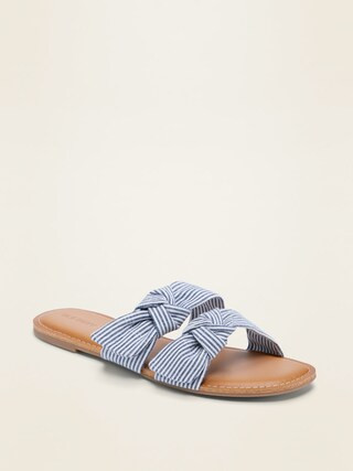 Asymmetric Double-Bow Slide Sandals for Women | Old Navy (CA)