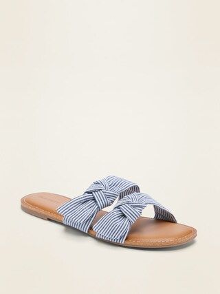 Asymmetric Double-Bow Slide Sandals for Women | Old Navy (CA)