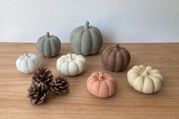 Concrete Pumpkin Decoration Autumn Decor Autumnal Home - Etsy | Etsy (US)