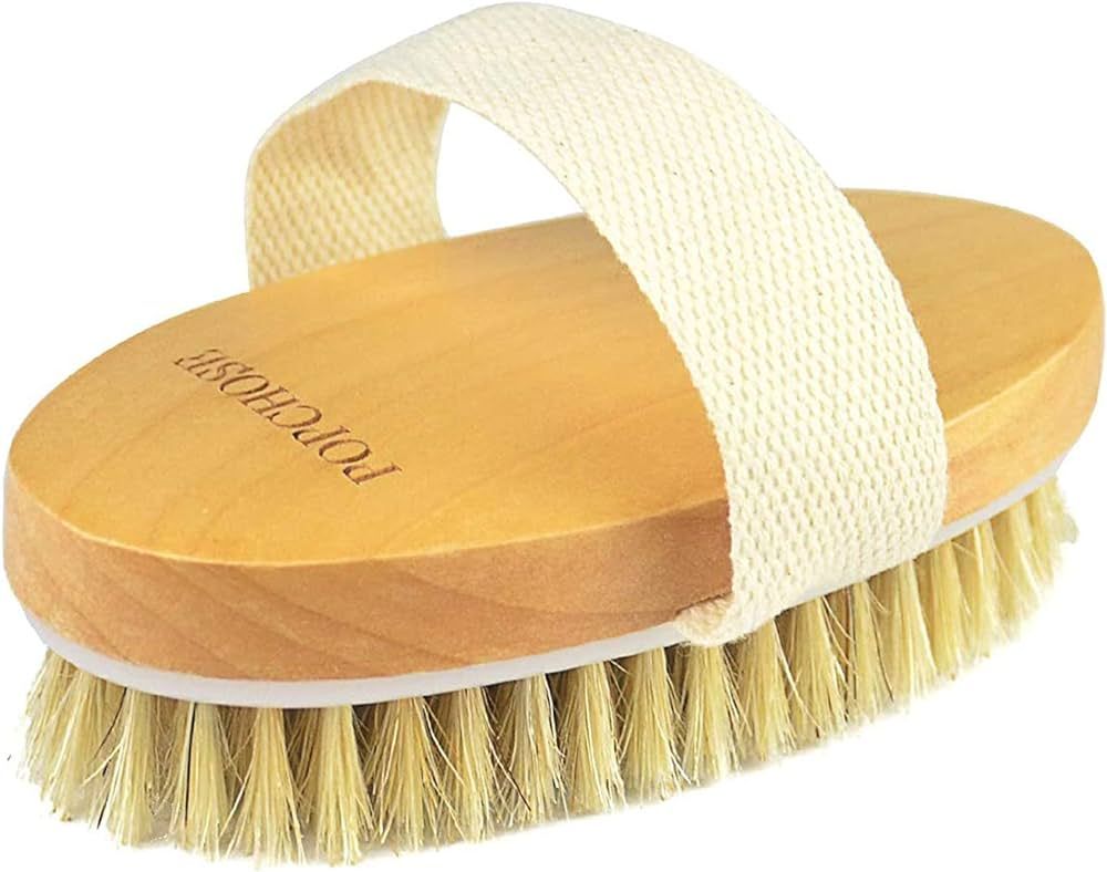 POPCHOSE Dry Brushing Body Brush, Natural Bristle Dry Skin Exfoliating Brush Body Scrub for Flawl... | Amazon (US)