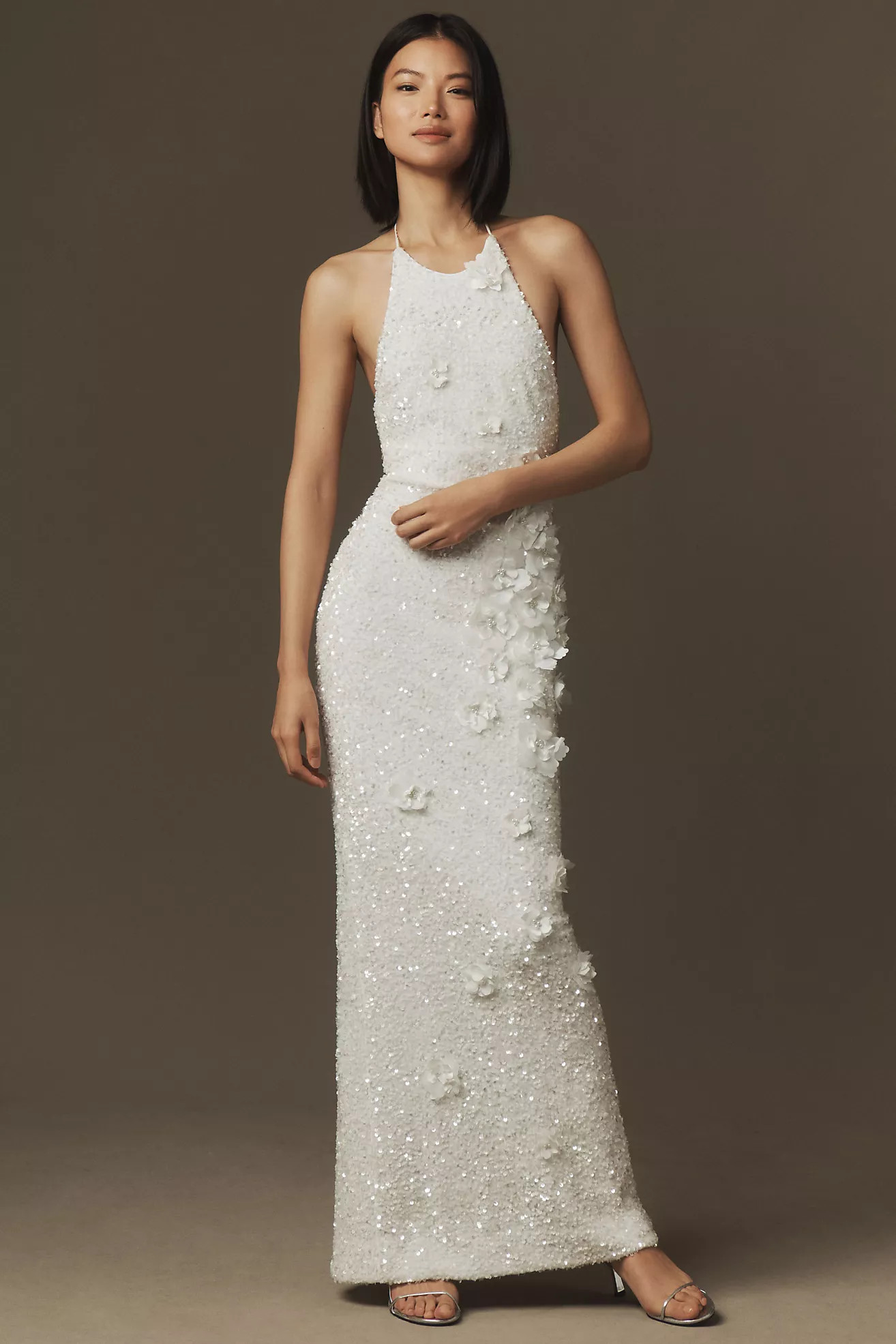 Helsi Brice Halter Sequin Column Maxi Dress | Anthropologie (US)