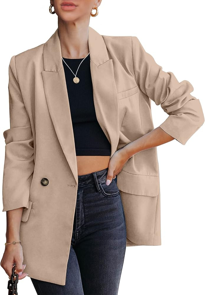luvamia Blazer Jackets for Women Work Casual Office Long Sleeve Fashion Dressy Business Outfits | Amazon (US)