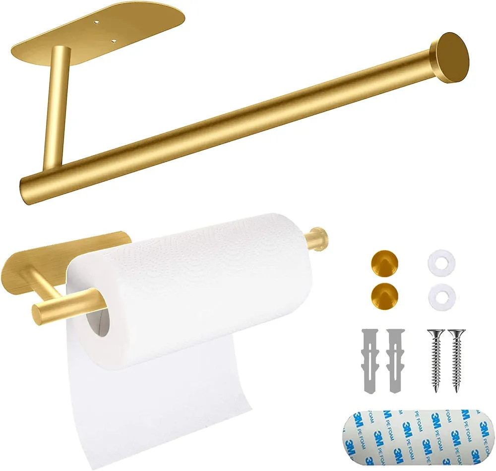 Paper Towel Holder Under Cabinet , Under Cabinet Black Paper Towel Rack,Both Available in Adhesiv... | Amazon (US)