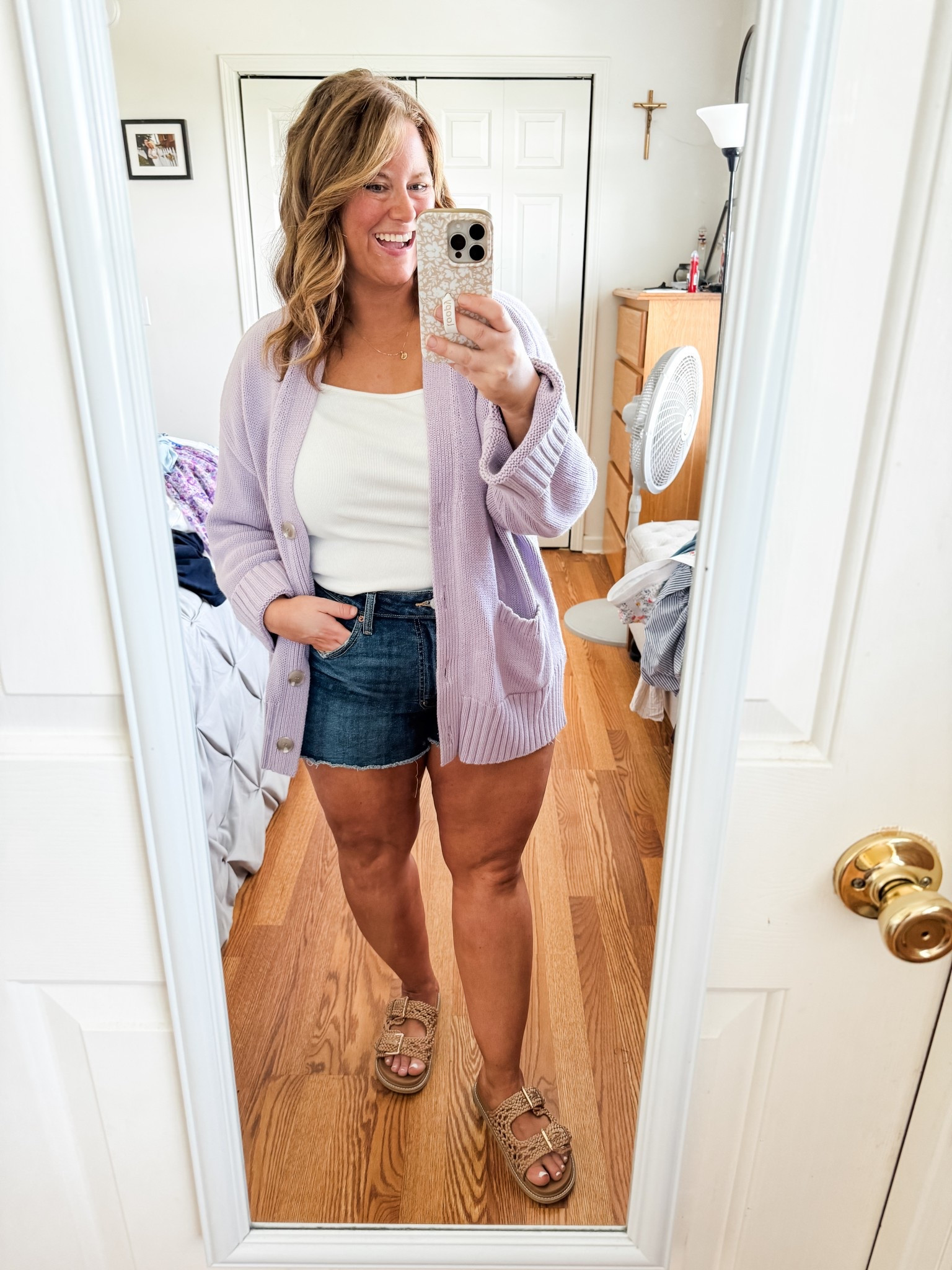 Love this cardigan! Wearing an xl but could have done a larhe too for more fitted.  Wearing a 16 in my shorts (I recommend sizing up!)

#LTKFindsUnder50 #LTKMidsize #LTKPetite
