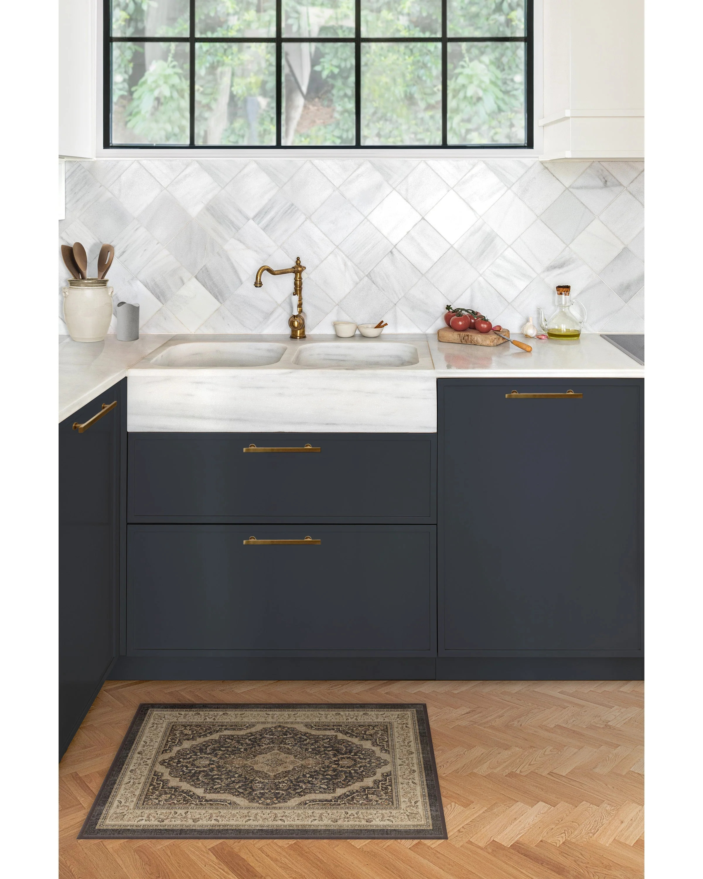 Adeline Dark Wood Flatwoven Rug | Ruggable