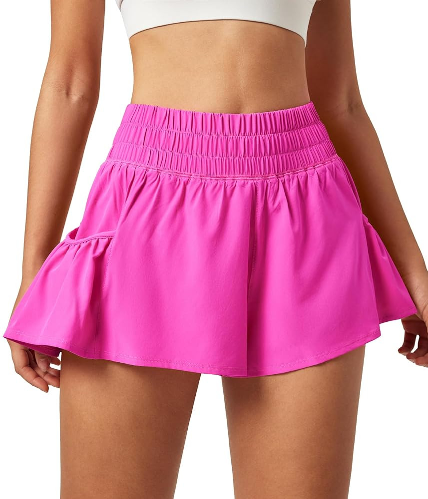 IUGA Women's Athletic Shorts High Waisted Flowy Shorts for Women Quick Dry Workout Running Shorts... | Amazon (US)