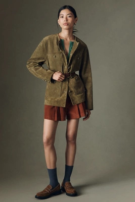 BLANKNYC Real Suede Collarless Jacket | Anthropologie (US)