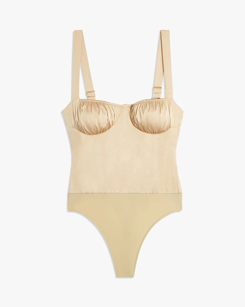 Ruched Tank Stretch Charmeuse Bodysuit | We Wore What