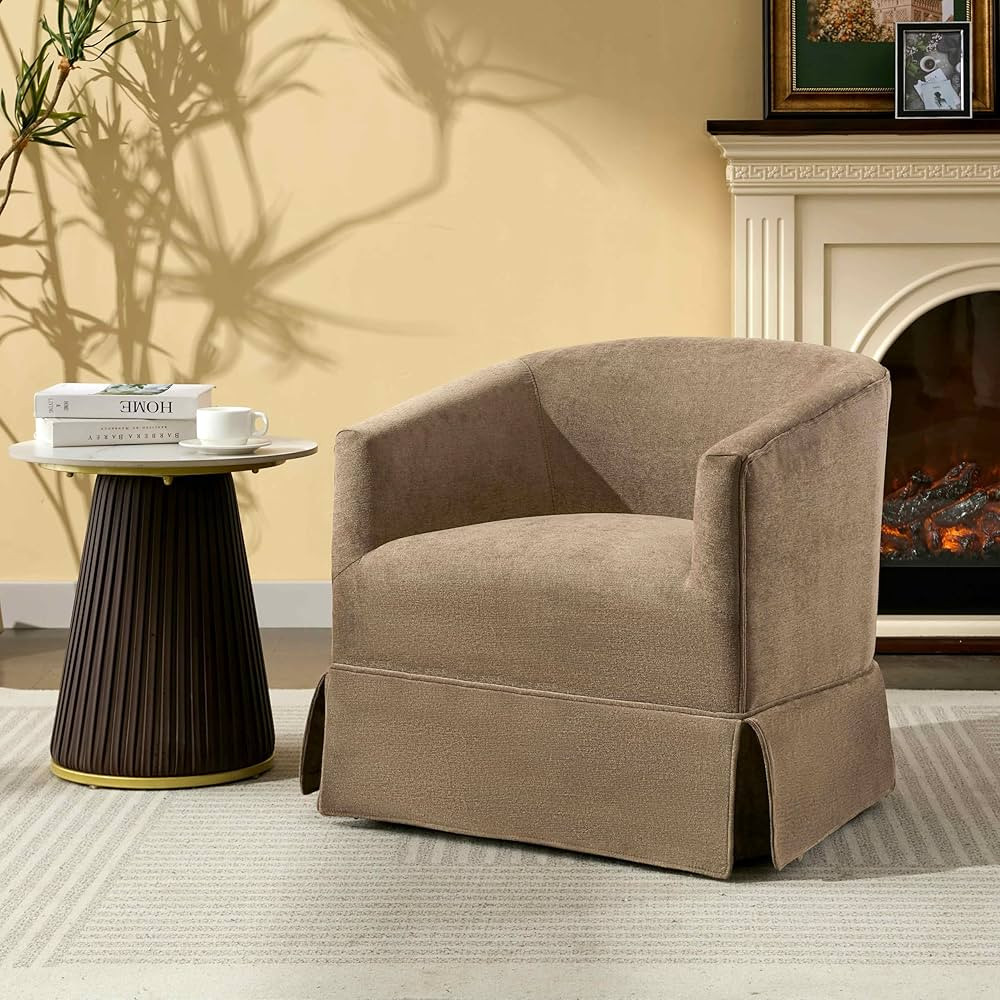 Swivel Barrel Chair,Mid Century Modern Swivel Accent Chair for Living Room, Round Armchair Corner... | Amazon (US)