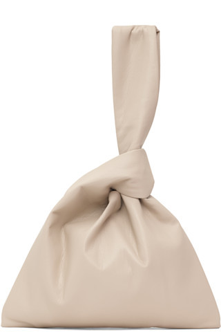 Beige Jen Vegan Leather Pouch | SSENSE