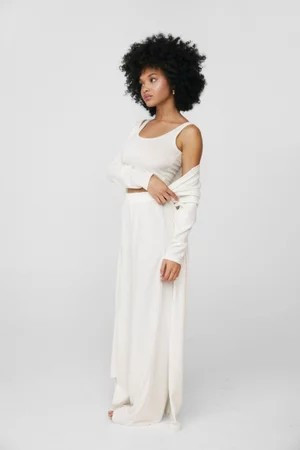 Crop Top and Pants 3-Pc Loungewear Set | Nasty Gal (US)
