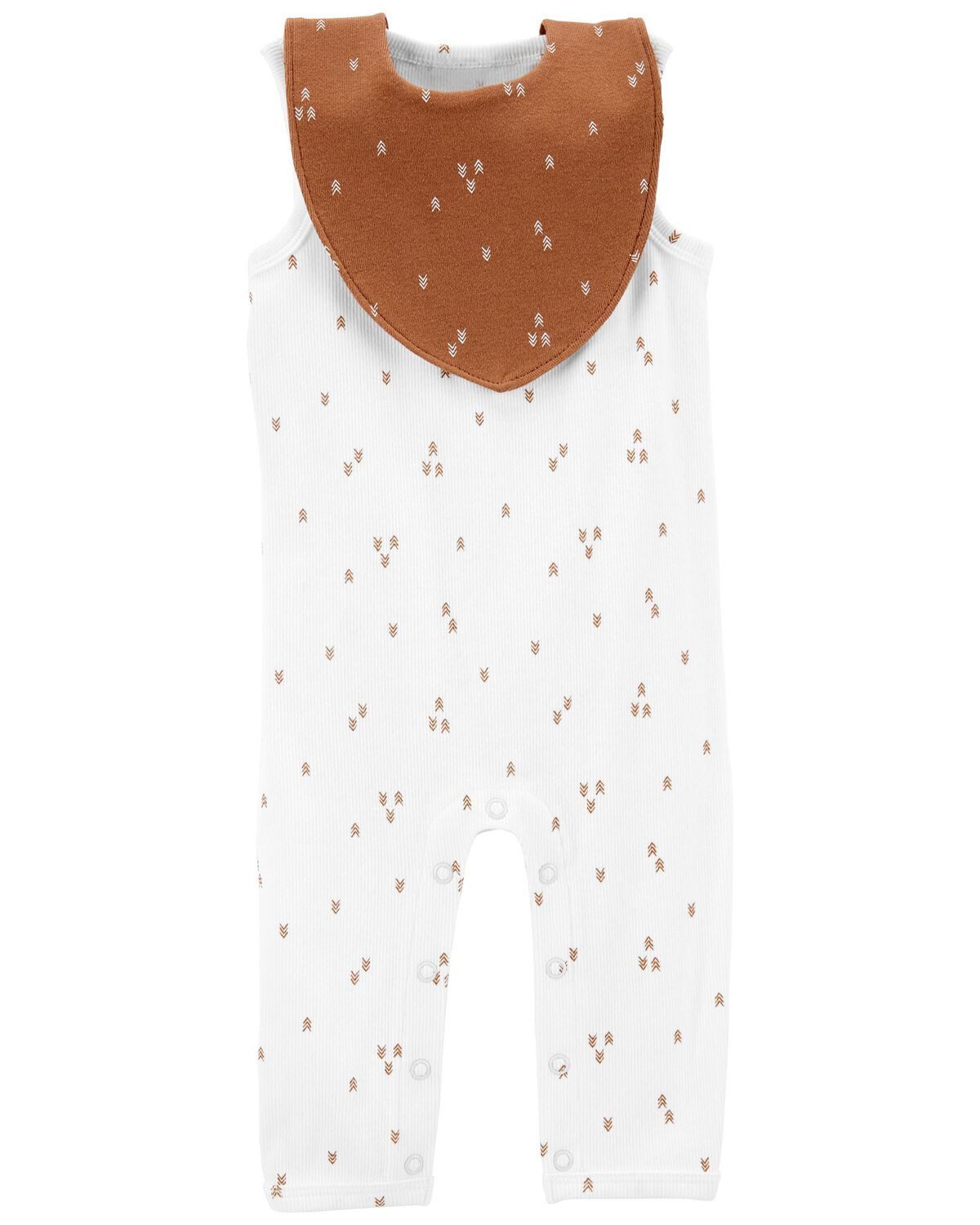 White/Brown Baby 2-Piece Jumpsuit & Bandana Bib Set | carters.com | Carter's