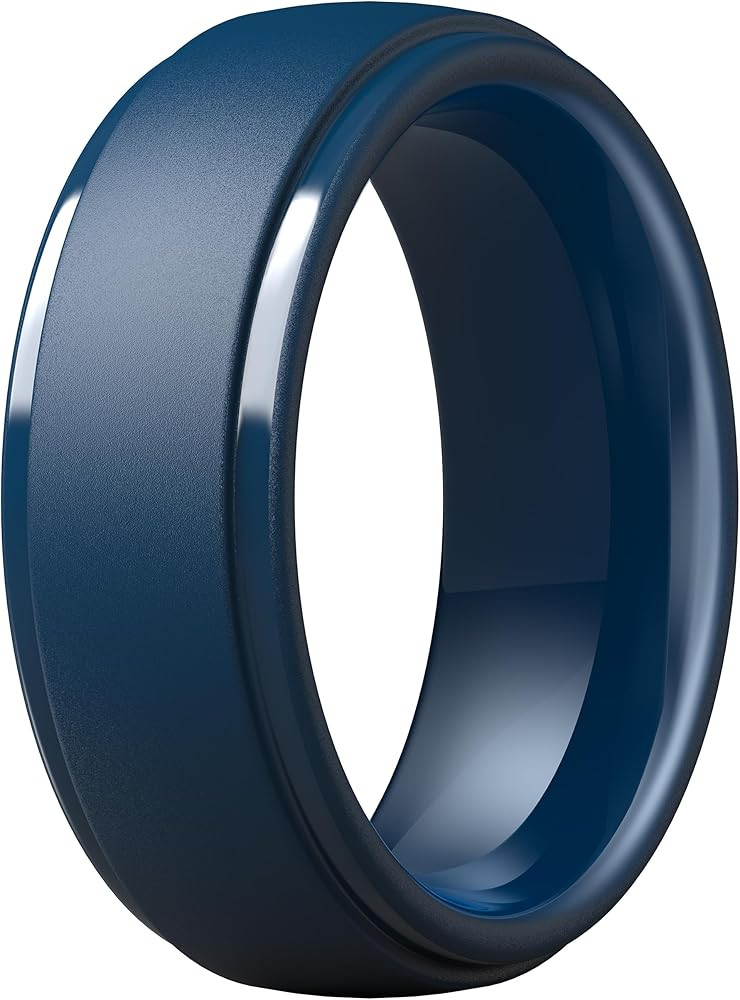 ThunderFit Silicone Rings for Men - 7 Rings / 4 Rings / 1 Ring Step Edge Rubber Wedding Bands 10m... | Amazon (US)