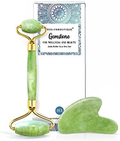 ROSELYNBOUTIQUE Jade Roller Gua Sha Facial Tools Set - Beauty Skin Care Face Roller Massager Musc... | Amazon (US)