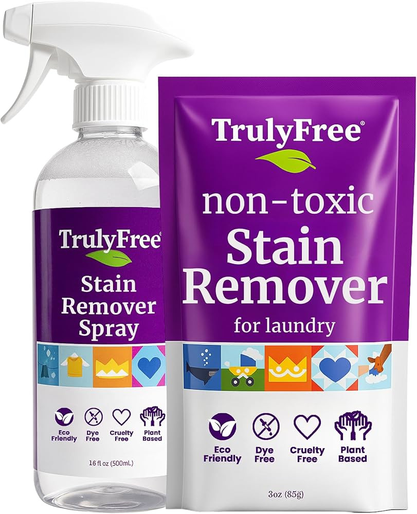 Truly Free Laundry Stain Remover Spray for Clothes - Removes Tough, Dried-In Stains on Whites & C... | Amazon (US)