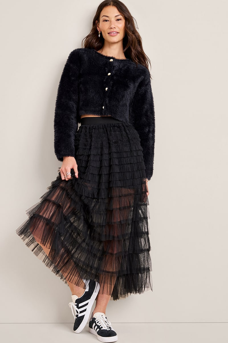 Rachael Tiered Tulle Maxi Skirt | Francesca's