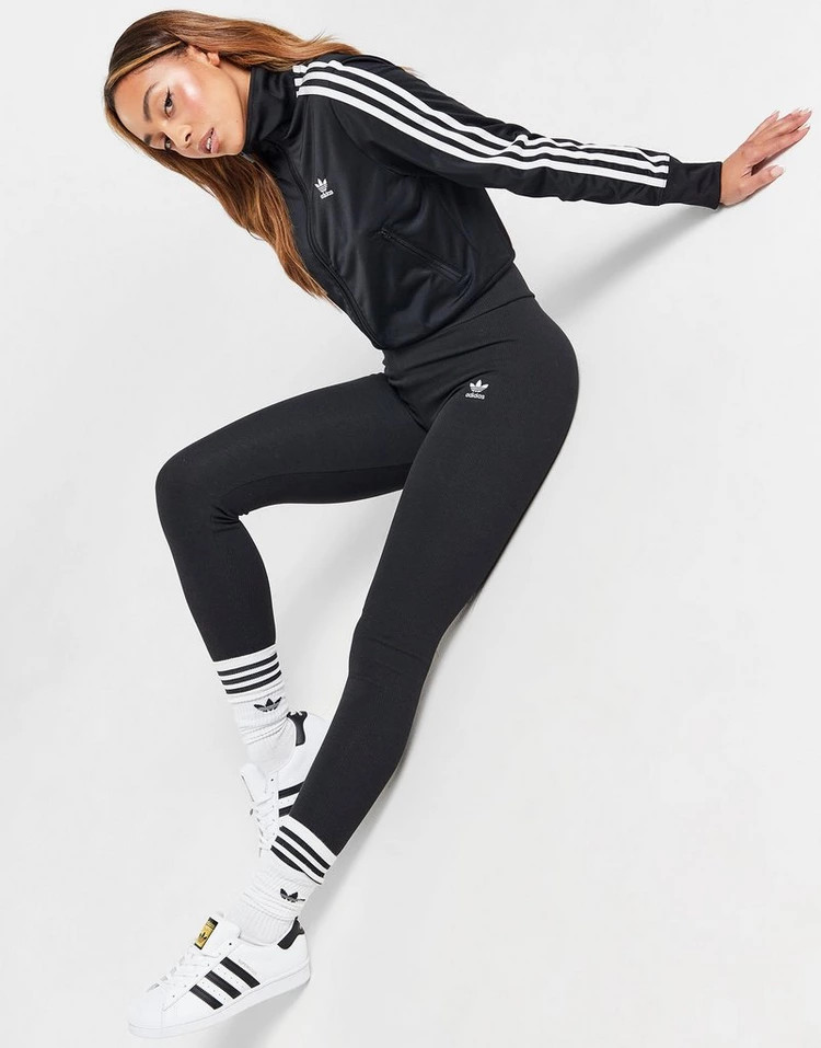 Black adidas Originals Ribbed Leggings | JD Sports UK | JD Sports (UK)
