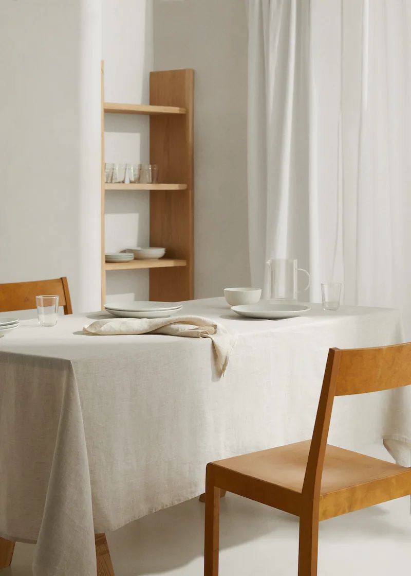 100% linen tablecloth 170x250cm -  Home | Mango Home USA | MANGO (US)