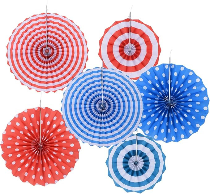 PATIKIL 8"/12"/16" Paper Fans Hanging Decoration, 6 in 1 Set Round Honeycomb Fans for Birthday We... | Amazon (US)