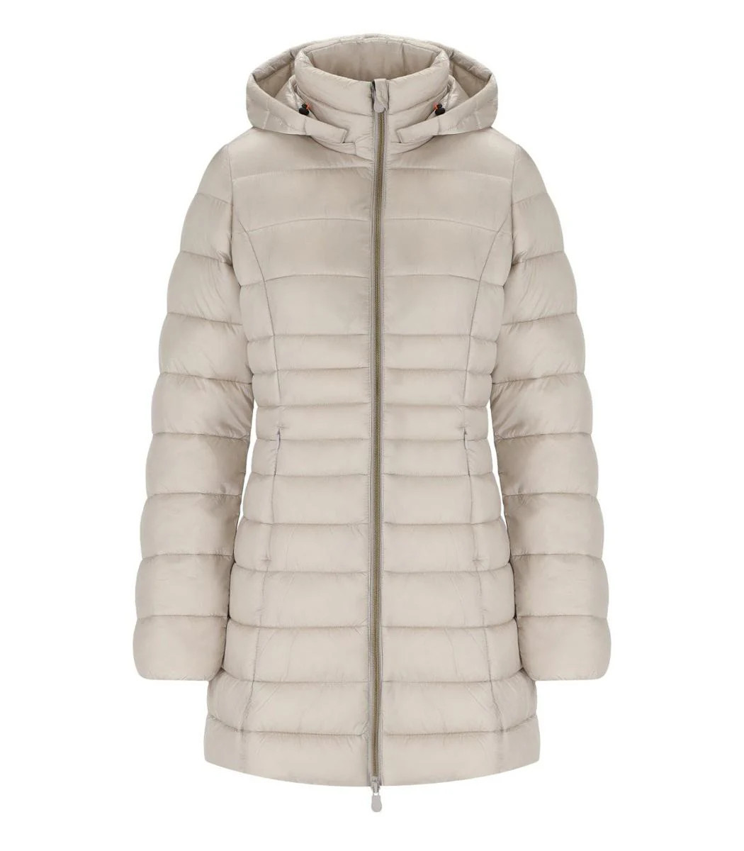 Save The Duck Reese Beige Hooded Down Jacket | Baltini