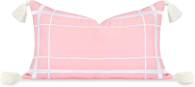 Hofdeco Premium Coastal Patio Indoor Outdoor Lumbar Pillow Cover Only, 12"x20" Water Repellent fo... | Amazon (US)