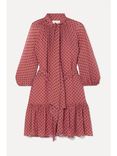 Espionage pussy-bow polka-dot chiffon mini dress | NET-A-PORTER (US)