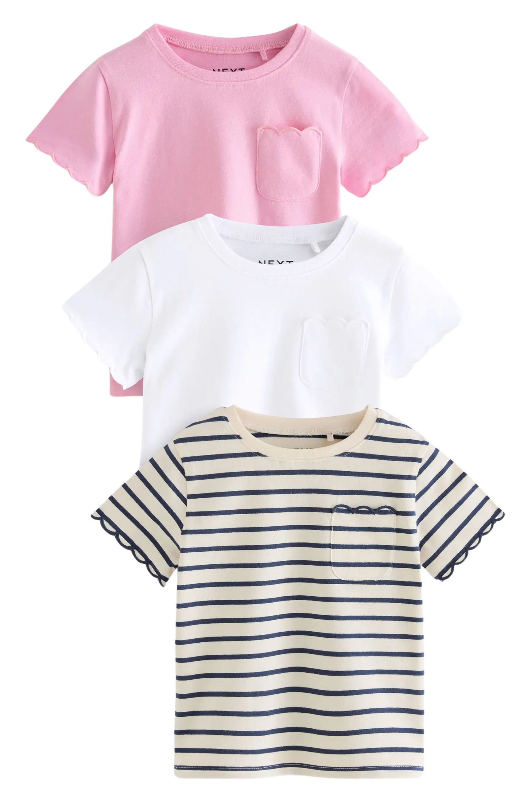 NEXT Kids' Assorted 3-Pack Cotton Pocket T-Shirts | Nordstrom | Nordstrom
