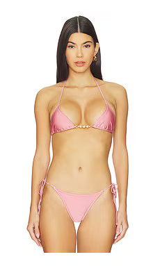 Shani Shemer Giselle Triangle Bikini Top in Dusty Rose from Revolve.com | Revolve Clothing (Global)