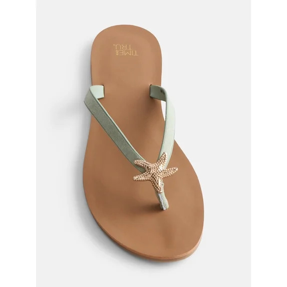 Time and Tru Women's Ornament Thong Sandals | Walmart (US)