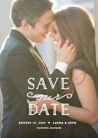 "XOXO" - Customizable Save The Date Postcards in White by Carolyn MacLaren. | Minted