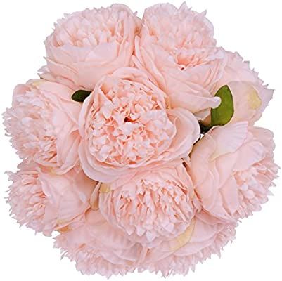 Lvydec Vintage Peony Artificial Flowers - 2 Pack Silk Flowers Bouquet 10 Heads Peony Fake Flowers... | Amazon (US)