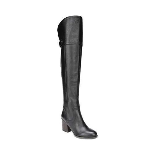 Women's Franco Sarto Ollie Over The Knee Boot Black Leather | Bed Bath & Beyond