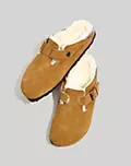 Birkenstock® Suede Boston Clogs in Shearling | Madewell