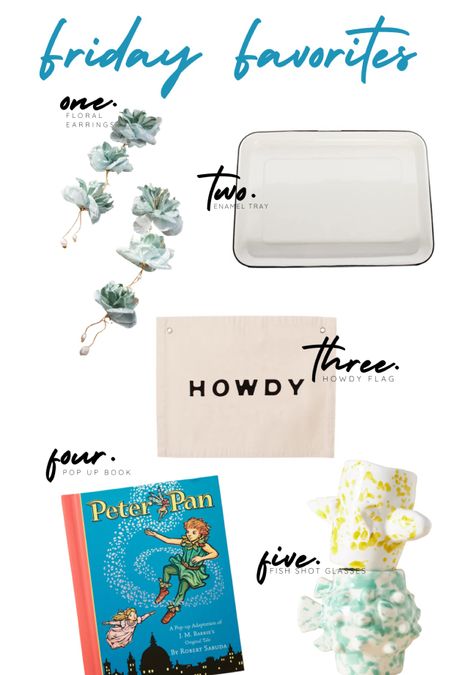 A few Friday favorites on this spring day! Grabbed this Peter Pan pop up for my daughters school play! My favorite enamel tray for snack boards! And the dreamiest floral earrings! They come in more colors too!

#LTKkids #LTKSeasonal #LTKhome