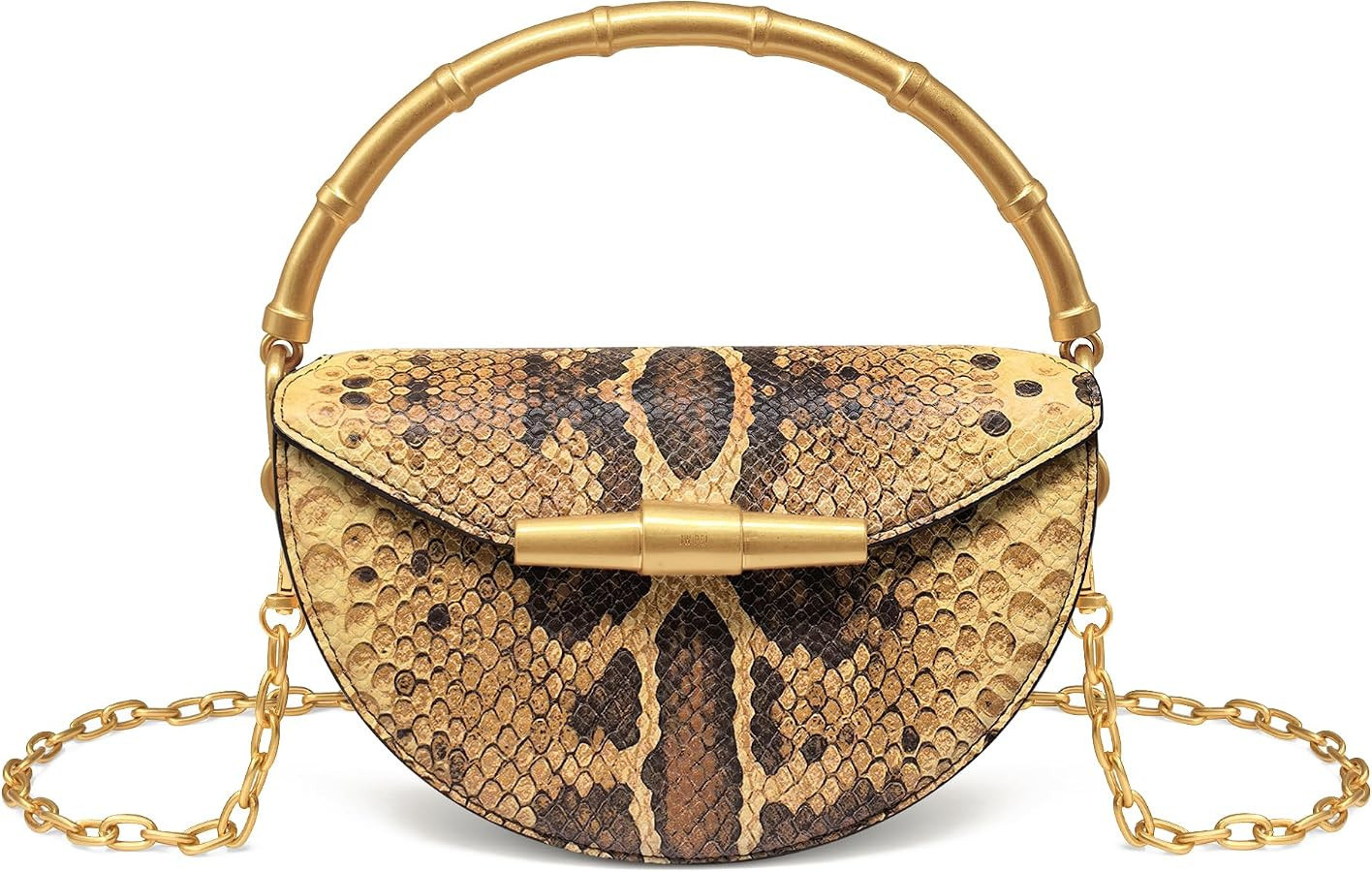 JW PEI Women's Sylvie Snake Print Half-Moon Top Handle Bag | Amazon (US)