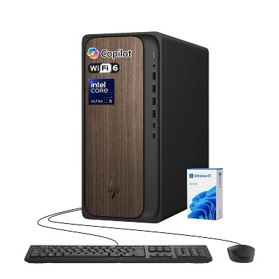 HP OmniDesk M03 AI Tower Desktop, Intel Core Ultra 5 225, Intel Graphics, 16GB DDR5, 1TB SSD, Wi-Fi 6, Win11 Home, Black | Target