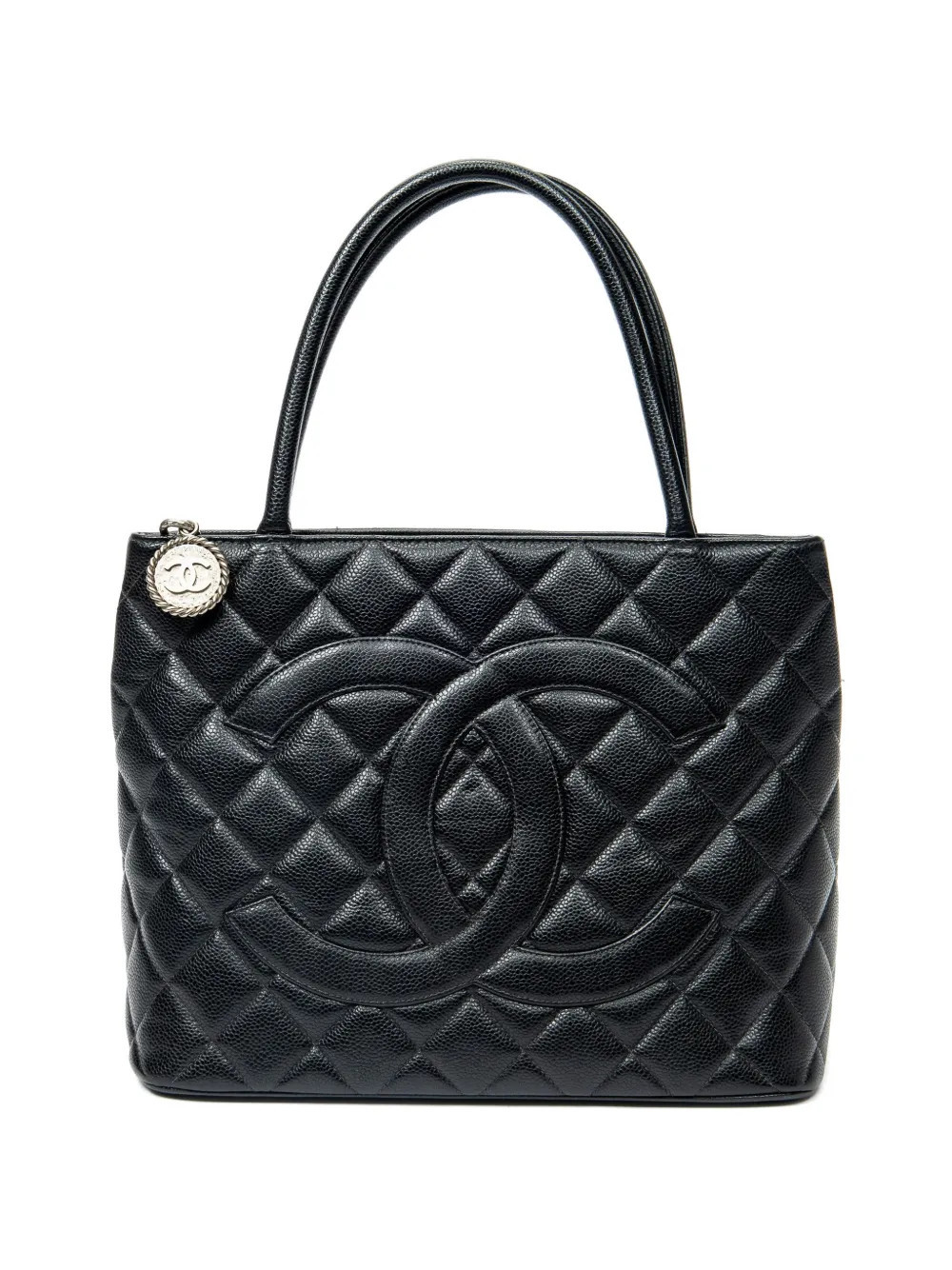 CHANEL Pre-Owned quilted logo-embossed tote bag - Black | Farfetch Global