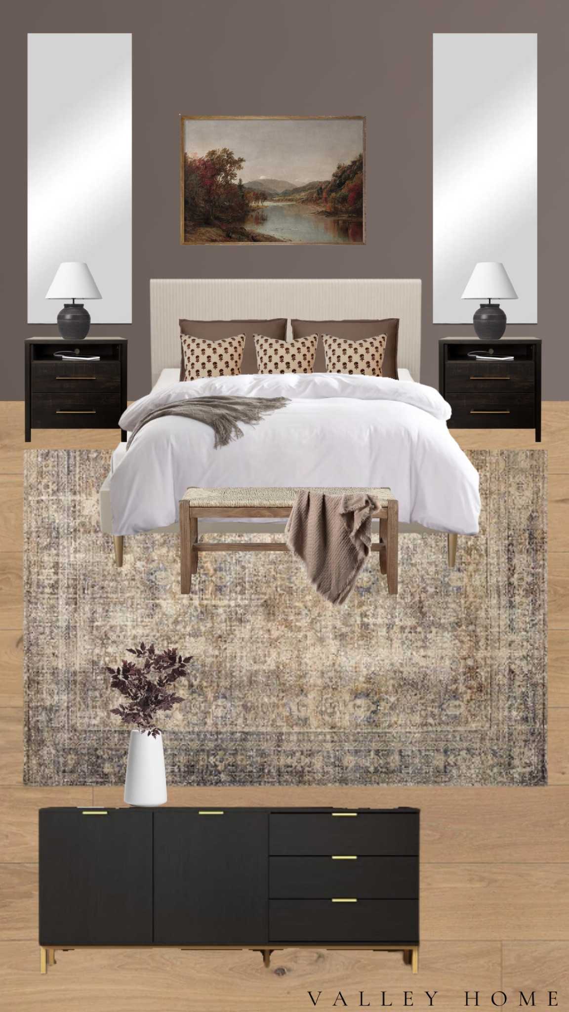 Bedroom styling 
Modern organic inspo dark and moody

#LTKhome