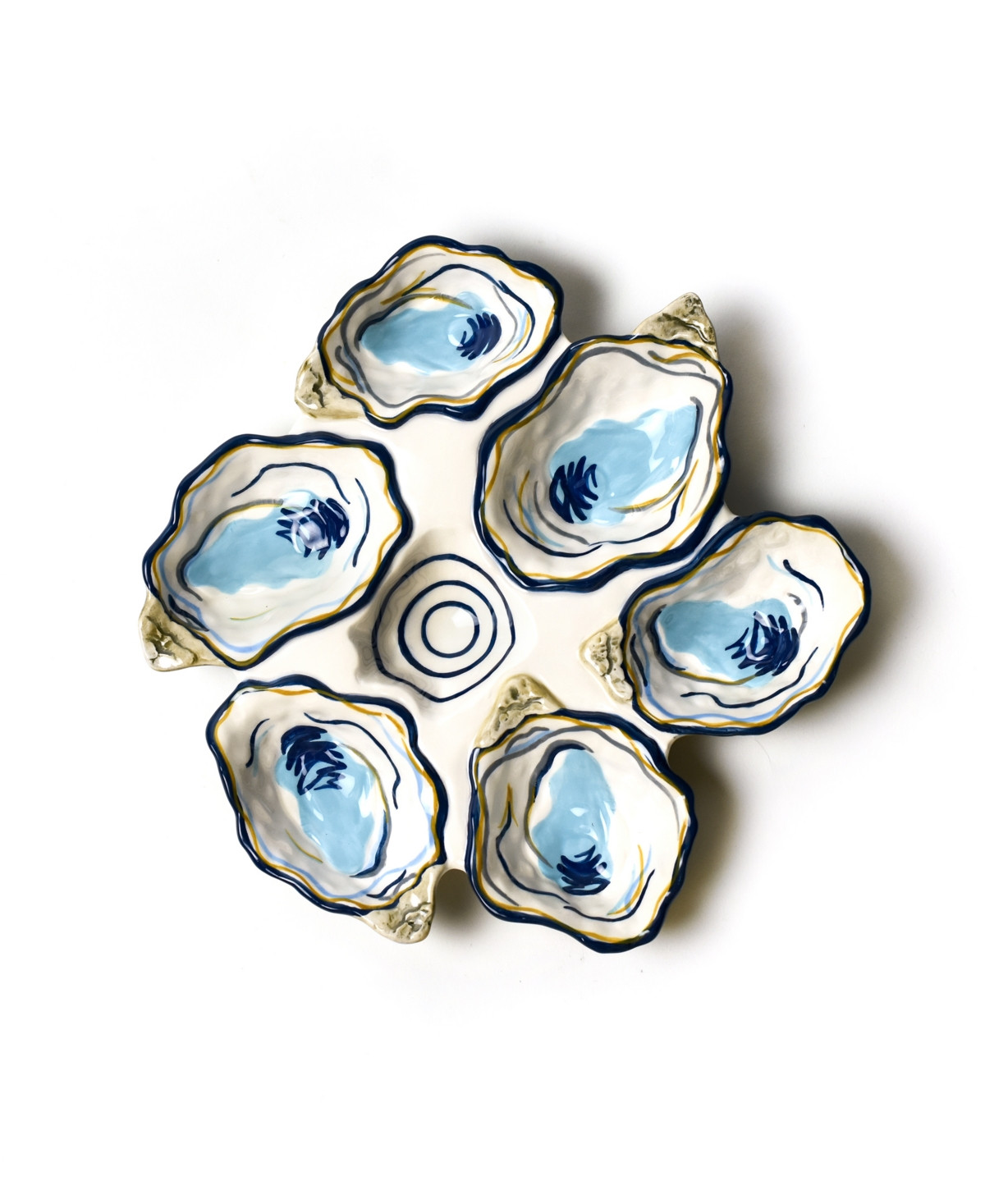 Coton Colors by Laura Johnson Oyster Half Dozen Platter - Blue | Macy's