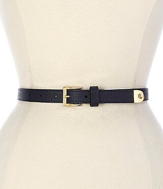 Lauren Ralph Lauren 0.75 Pebbled Leather Skinny Belt - L | Dillard's