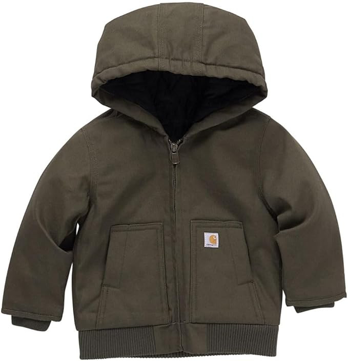 Carhartt Baby Boys' Insulated Hooded Canvas Zip-Up Jacket | Amazon (US)