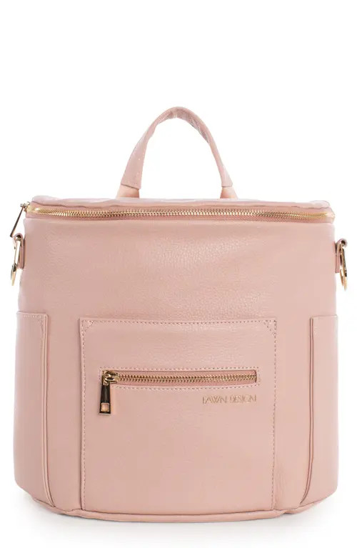 Fawn Design The Mini Convertible Water Resistant Faux Leather Diaper Bag in Blush at Nordstrom | Nordstrom